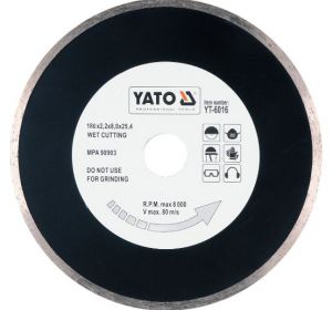 Diamond Blade Continous Rim 180 x 2.2 x 25.4mm Yato Brand YT-6016