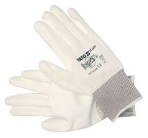 Gloves Nylon/Pu White 10