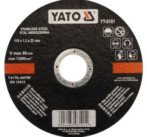 Inox Cutting Disc 115 x 1.2 x 22mm Yato Brand YT-6101