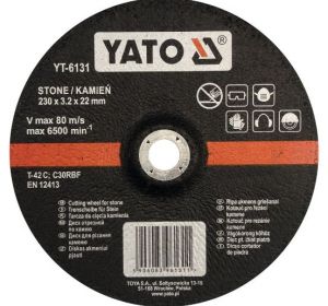 Stone Cutting Disc 230 x 3.2 x 22mm Yato Brand YT-6131