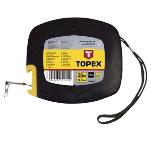 Measuring tape, steel, 20m / 12.5mm, additional hook