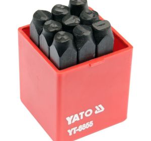 Number Stamp 9pcs (0-9) 8mm Plastic Box Yato Brand YT-6855