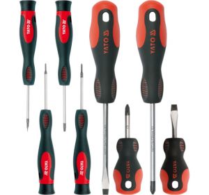 Screwdriver 8pcs/set Red/Black Handle Yato Brand YT-2782