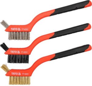 3Pcs Wire Brush Set 3 x 7Rows Yato Brand YT-6351