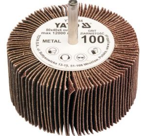 Flap Wheel With Shaft 80 x 40 x 6mm Grit:60 Brown Color Yato Brand YT-83382