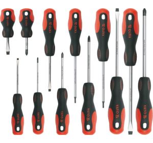 Screwdriver 12pcs/set Red/Black Handle Yato Brand YT-2787