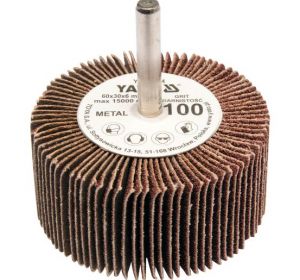 Flap Wheel With Shaft 60 x 30 x 6mm Grit:150 Brown Color Yato Brand YT-83366