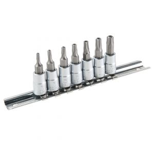Torx tamper 6 star bit and socket set 7pcs 1/4
