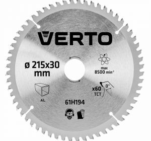 Circulad saw blade 215 x 30mm, 60 teeth, ALU