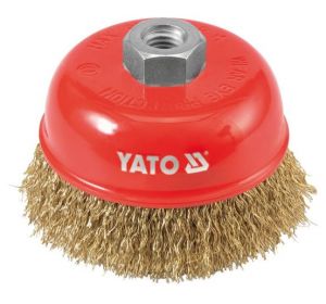 Cup Brush Brass Wire 100mm,14mm bar  YT-4766