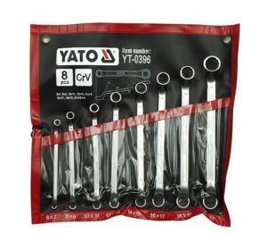 Bi-Hexagonal Ring Spanner 8pcs/set 6 x 7-20 x 22mm Yato Brand YT-0396