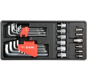 Drawer Insert With Hex keys, Torx keys and Torx Sockets 31pcs Yato Brand YT-55451 
