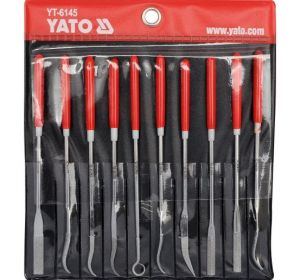 10Pcs Diamond Needle File Set 3 x 140 x 25mm Yato Brand YT-6145