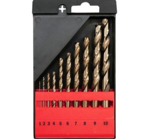 Twist Drill Bit Co-HSS 10pcs/set 1-10mm in Plastic Box Yato Brand YT-41603